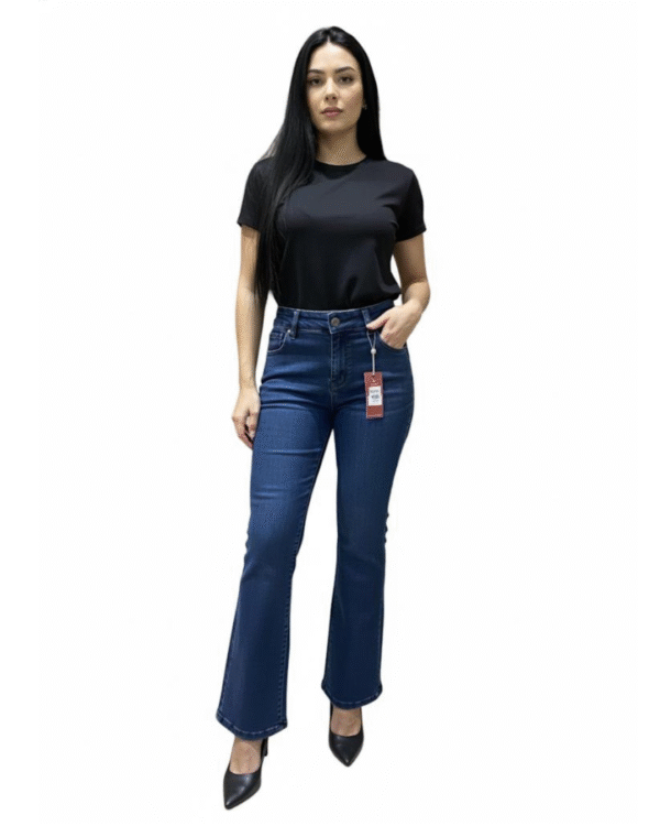Calça Jeans Bootcut Alto Feminino Via Grafit