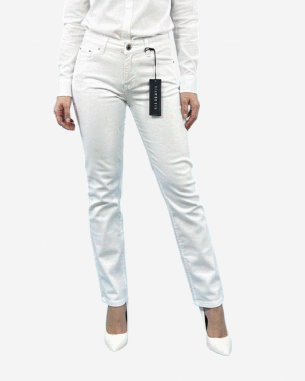 Calça Feminina Reta Jeans Cintura Alta