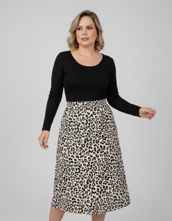 Saia Midi Cotton Leve Rovitex