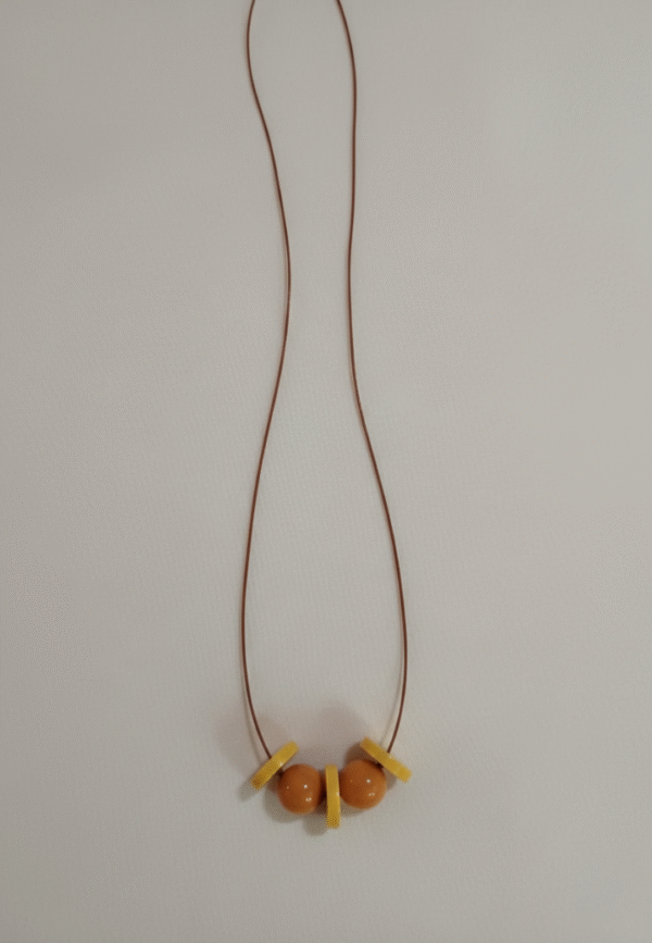 Colar Feminino Bolhinhas Amarelo e Laranja